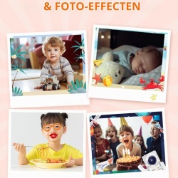 Aparat foto digital pentru copii model Melc, video Full HD 1080p, ecran IPS 2.0 inch, 44 rame foto, 5 jocuri educative, pentru fete și băieți 3-10 ani - Img 6