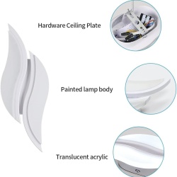 Aplice LED de Perete pentru Interior 12W, Alb Rece 6500K, 1350 Lumeni, Lungime 29 cm, Design Modern din Aluminiu și Acril, Clasa Energetică E (Alb) - Img 5