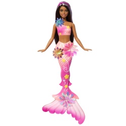 BARBIE PAPUSA SIRENA FLOAREA MAGICA CU PAR BRUNET SI COADA ROZ - Img 2