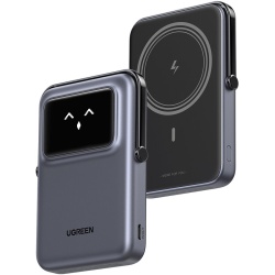 Baterie externa UGREEN Uno 10000mAh, 20W, Digital Display, 5V/3A, Gri Negru