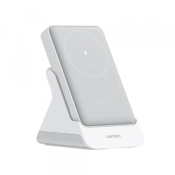 Baterie Externa Wireless Cuktech WPB100N, 10000mAh, 20W, PD + FQI, 1 x QI - 1 x USB-C, Alba CKWPB100NGLGR