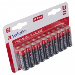 BATERIE VERBATIM AA (R6), 1.5V alcalina, 20 buc., "49877" (timbru verde 0.8 lei)