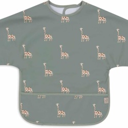 Bavetă Impermeabilă cu Mâneci Jollein Miffy & Snuffy, Model Măsliniu / Olive, Protecție Completă pentru Copii