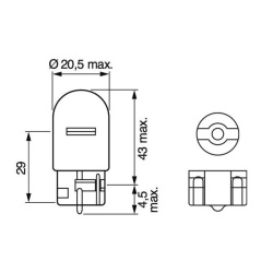 Bec control Bosch W21W 21W 12V soclu W3x16d - Img 4