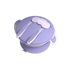 Bol , lingurita si furculita, mov