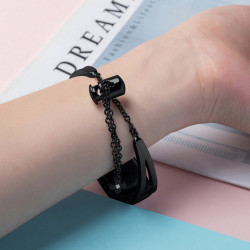 Bratara din metal pentru Xiaomi Mi Band 6 / 5 / 4 / 3 black - Img 6