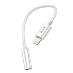 Cablu AUX Vipfan L07 Lightning la mini jack de 3,5 mm, 10 cm (alb) - Img 2