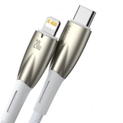 Cablu Baseus Glimmer Series cu incarcare rapidă USB-C - Lightning 480Mb/s PD 20W 1m alb - Img 7