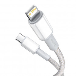 Cablu Baseus High Density Braided Cable Type-C laLightning, PD, 20W, 1m (White) - Img 6