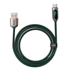 Cablu cu afisare Baseus USB la tip C, 66 W, 1 m (verde) - Img 2