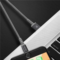 Cablu date Dux Ducis K-one , Lightning pentru iPhone certificat MFI , 5V , 2.4A , 1m , gri - Img 3
