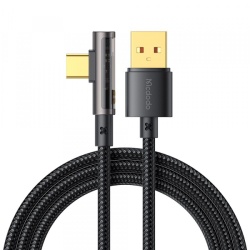 Cablu Date si Incarcare USB-A - USB-C McDodo CA-3380 Angled, 100W, 1.2m, Negru