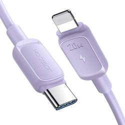 Cablu de date si incarcare, Joyroom, TPE, USB-C/Lightning, 480Mbps, 20W, 1.2m, Violet