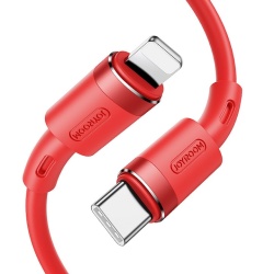 Cablu de incarcare rapida/transfer de date, Joyroom, Aluminiu/Silicon, USB-C/tip lightning PD 20 W, 1.2 m, Rosu - Img 2