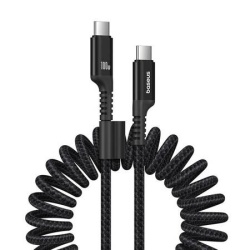 Cablu de incarcare rapida USB-C la USB-C Baseus Fish-Eye 100W, 1m (negru) - Img 2