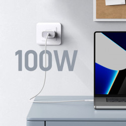 Cablu PD Ugreen US557 USB-C / USB-C 100W 1m - alb - Img 5