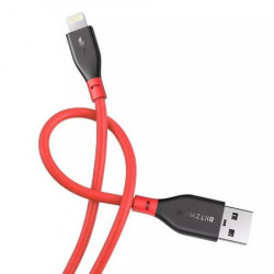 Cablu pentru incarcare si transfer de date BlitzWolf BW-MF11, USB/Lightning, certificare MFi, 2.4A, 30cm, Rosu - Img 2