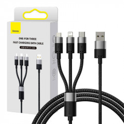 Cablu universal incarcare rapida USB la M+L+C Baseus StarSpeed 3.5A 0,6m (negru)