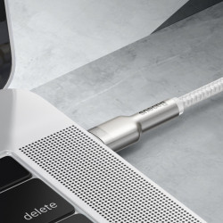 Cablu USB-C la USB-C Baseus Cafule, 100W, 1m (alb) - Img 4