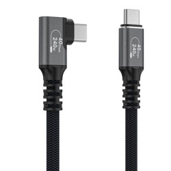 Cablu USB-C Thunderbolt 4 Wozinsky WPS3-UY41S, 240W, 1m, 4K, înclinat - Negru - Img 4