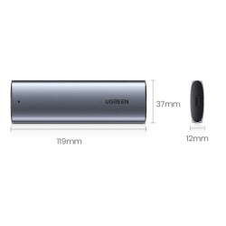 Carcasa Ugreen CM578 15512 pentru unitate M.2 NVMe 10Gbps - negru + cablu USB-C / USB-A + cablu USB-C / USB-C - Img 6