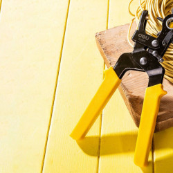 Cleste pentru perforare curea piele, Deli Tools EDL1919 (galben) - Img 2