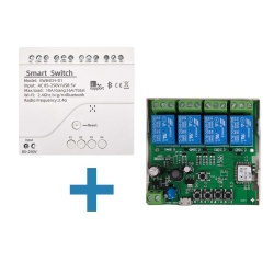 Comutator cu releu inteligent SmartWise 85V-250V AC Wi-Fi + eWeLink-Remote cu 4 canale, NO/NC, contact uscat, comutator momentan