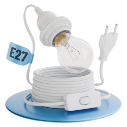 Dulie E27 cu Întrerupător și Cablu de Alimentare 5 m greate, Ștecher Integrat, Putere Maximă 60W, 250V, Secțiune 0.5 mm², pentru Lămpi DIY, Aplice, Birou și Corpuri Suspendate, Alb