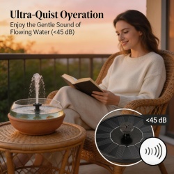 Fântână Arteziană Solară pentru Grădină și Ghiveci de Păsări , 1.5W, cu 6 Duze, Panou 13 cm, Eco-Friendly - Img 3