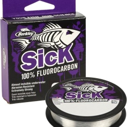 Fir Înaintaș Fluorocarbon Berkley Sick Leader 50 m (164 ft), Invizibil Sub Apă, Scufundare Rapidă (Fast Sinking), Rezistență 15.3 kg (33 lb), Rezistență Extremă la Abraziune și Nod, pentru Pescuit la Răpitori și Pescuit Marin, Transparent