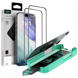 Folie de protectie Ecran ESR Armorite UltraFit pentru Apple iPhone 17 Pro Max, Sticla Securizata, Full Glue, Set 2 bucati, Neagra