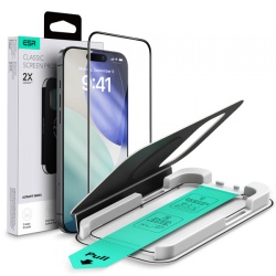 Folie de protectie Ecran ESR UltraFit pentru Apple iPhone 17 Pro, Sticla Securizata, Full Glue, Neagra