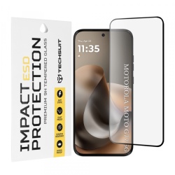 Folie de protectie Ecran Techsuit pentru Motorola Moto G77 / G67, Sticla Securizata, Full Glue, Neagra