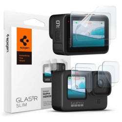 Folie Protectie Ecran si Lentila Spigen GlastR Slim pentru GoPro Hero 12 / 9 / 10 / 11, Sticla Securizata, Set 6 bucati