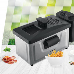 Friteuza Heinner HDF-1800SS, 1800 W, termostat reglabil, timer, 3 L, Inox - Img 4