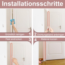 Garnitură Adezivă Autocolantă pentru Uși și Ferestre Typec Home, Profil D, Din TPE Gros, Hidroizolantă, Fonoizolantă, Compatibilă Fante 2.5 - 5 mm, Lungime 12 metri, Culoare Alb - Img 2