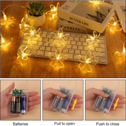 Ghirlandă Luminoasă LED Flori de Cireș (Cherry Blossom) 3 m, 20 LED-uri Lumină Caldă, Alimentare cu Baterii 3x AA, Fir Flexibil din Cupru, 2 Moduri de Iluminare (Continuu / Intermitent), Rezistentă la Apă, Decor Interior și Exterior - Img 5