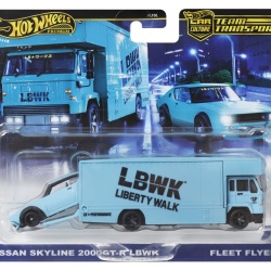 HOT WHEELS TRANSPORTATOR FLEET FLYER CU MASINUTA NISSAN SKYLINE 2000 GT-R LBWK SCARA 1:64