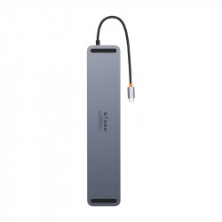 Hub 12w1 Baseus EliteJoy Gen2 seria USB-C pana la 2xHDMI+ 3xUSB 3.0+ PD+ DP+ SD/TF+ RJ45+Type-C+ 3.5mm (gri inchis) - Img 3