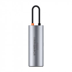 Hub 7in1 Baseus Gleam, USB-C la 1x HDMI4K 60Hz + 3x USB3.0 + 1x PD + 1x SD/TF (gri) - Img 3