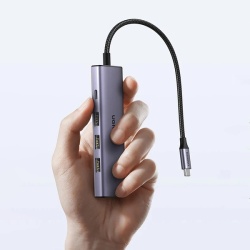 HUB Ugreen CM511 15597 5in1 USB-C - USB-C PD / HDMI / 3x USB-A 3.0 - gri - Img 5