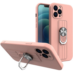 Husa Capac Spate cu Inel Roz APPLE Iphone 12 Pro