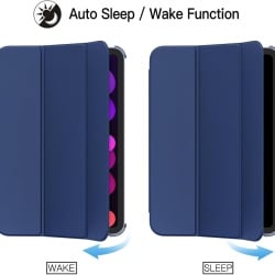 Husă de Protecție Tri-Fold pentru iPad mini 7 A17 Pro (2024) / iPad mini 6 (2021), Smart Cover cu Funcție Auto Sleep/Wake, Spate Mat Translucid, Albastru Închis (Navy Blue) - Img 4