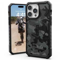 Husa MagSafe pentru Apple iPhone 15 Pro, Urban Armor Gear, Pathfinder SE Midnight Camo, Camuflaj