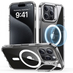 Husa MagSafe pentru Apple iPhone 16 Pro, ESR, Classic Hybrid Kickstand, Transparenta
