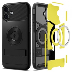 Husa MagSafe pentru Apple iPhone 16, Spigen, Slim Armor, Neagra