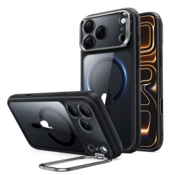 Husa MagSafe pentru Apple iPhone 18 Pro Max / 17 Pro Max, ESR, Classic Hybrid Kickstand, Neagra Transparenta