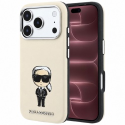 Husa MagSafe pentru Apple iPhone 18 Pro Max / 17 Pro Max, Karl Lagerfeld, Ikonik Sketch, Bej