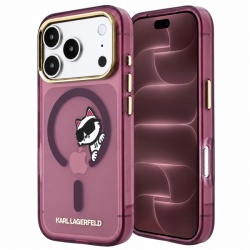 Husa MagSafe pentru Apple iPhone 18 Pro Max / 17 Pro Max, Karl Lagerfeld, IML Peekaboo Print Metal Frame, Visinie