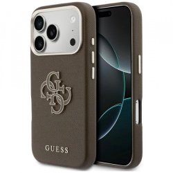 Husa pentru Apple iPhone 17 Pro, GUESS, Resin Logo, Maro